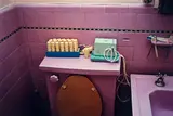Untitled (pink bathroom) by William Eggleston, circa 1970-1974, Dye transfer print, printed 2012, sold Mar 2025