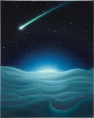 Sarah Lee, Moonrise Over the Sea, 2022, oil on canvas