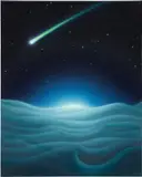Sarah Lee, Moonrise Over the Sea, 2022, oil on canvas