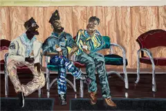 Ludovic Nkoth, Wings + Beer, 2019, acrylic on canvas