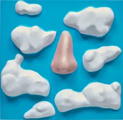 God Nose by John Baldessari, 2007, hand-painted Liquitex on cast aluminum, offered Mar 2024
