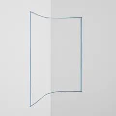 Fred Sandback, Blue Day-Glo Corner Piece, 1968, acrylic on elastic cord and spring steel, in 4 parts