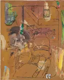 Friedrich Kunath, Capri is just a name now, 2017, oil and paper collage on canvas