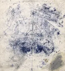 Drawings off the wall (II) by Oscar Murillo, 2011, oil on canvas, sold Mar 2024