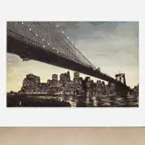 Yoan Capote, American Appeal (Bridge), 2009, oil, fish hooks, nails and canvas on plywood