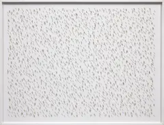 Alicja Kwade, Rain (0.5 hour / 0.5 meter), 2020, watch hand and measuring stick on paper