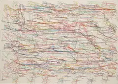 Ghada Amer, A Beautiful Day for Trini, 2008, embroidery and gel medium on canvas
