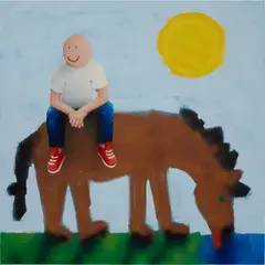 Hunter Potter, Back on the Horse, 2021, acrylic, spray paint and oilstick on canvas