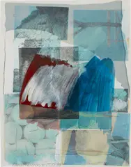 Untitled by Robert Rauschenberg, 1988, acrylic, fabric, solvent transfer and pencil on rag board, offered Mar 2024