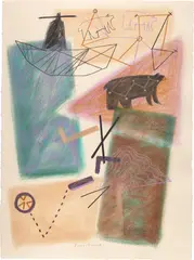 El Morro 59M by Jaune Quick–to–See Smith, 1981, pastel on paper, sold Mar 2024