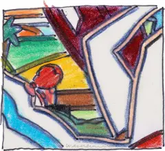 Study for Sunset Nude (VAR. #2) by Tom Wesselmann, 2002, pen and colored pencil on 100% rag tracing paper, sold Mar 2024