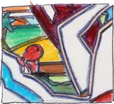 Tom Wesselmann, Study for Sunset Nude (VAR. #2), 2002, pen and colored pencil on 100% rag tracing paper