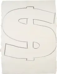 Dollar Sign by Andy Warhol, 1981, graphite on paper, sold Mar 2024