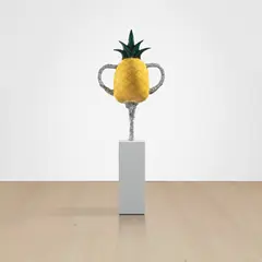 Adam Parker Smith, Pine (gold), 2018, resin, fiberglass, urethane, steel and wood plinth