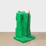 Rachel Harrison, Stump Speech, 2008, wood, polystyrene, cement, acrylic and toy gun