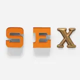 Jack Pierson, SEX, 1992, found metal, plastic and Plexiglas letterforms, in 3 parts