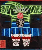 Jordy Kerwick, Reaper Reaper Sergent Keeper, 2021, acrylic, oil, spray paint and collage on canvas