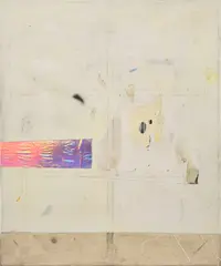 David Ostrowski, Untitled, 2012, acrylic, lacquer, adhesive foil and cotton on canvas