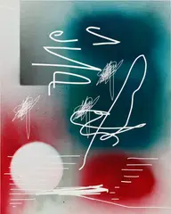 Jeff Elrod, El Espectro V, 2012, acrylic, enamel and tape on canvas