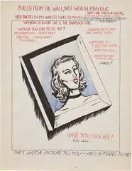 No Title (Pulled from the...) by Raymond Pettibon, 1990, ink on paper, offered Mar 2024
