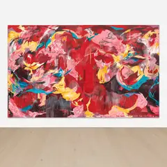 Michaela Yearwood-Dan, Freedom don't come for free, 2021, acrylic, oil, gold leaf and Swarovski crystals on canvas, diptych