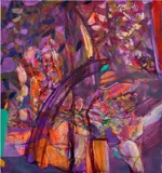 Jadé Fadojutimi, The Pour, 2022, acrylic, oil and oil bar on canvas