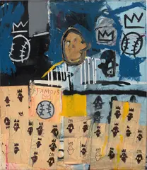 Jean-Michel Basquiat, Untitled (Portrait of Famous Ballplayer), 1981, acrylic, oilstick and Xerox collage on canvas
