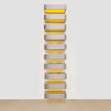 Donald Judd, Untitled, 1978, stainless steel and yellow fluorescent Plexiglas, in 10 parts
