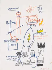 Jean-Michel Basquiat, Untitled (Grain Alcohol), 1983, oilstick on paper