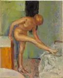 Pierre Bonnard, Nu de profil, jambe droite levée, 1924, oil on canvas