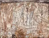 Jean Dubuffet, Paysage à la vache (Le rendez-vous), oil on canvas