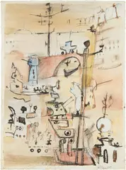 Hedda Sterne, Untitled, 1955, gouache and ink on paper