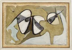 Phantoms I by Wolfgang Paalen, 1933, oil and tempera on paper mounted to cork, in artist's frame, sold May 2024