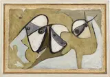 Wolfgang Paalen, Phantoms I, 1933, oil and tempera on paper mounted to cork, in artist's frame