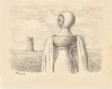 La belle lurette by René Magritte, 1965, ballpoint pen on paper, sold May 2024