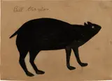 Bill Traylor, Black Bear, 1939–1942, poster paint and graphite on cardboard