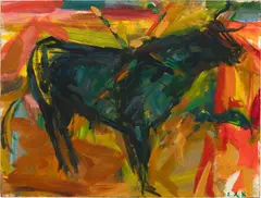 Elaine de Kooning, Untitled (Bullfight Series), 1961, oil on Masonite