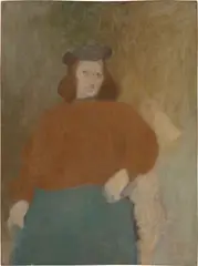 Arshile Gorky, Portrait of the Artist's Wife, 1946–1947, oil on canvas mounted to Masonite