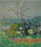 Pierre Bonnard, Jardin au bord de la Seine, 1912, oil on canvas