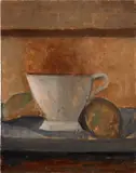 Pablo Picasso, Tasse et bananes, 1908, oil on panel