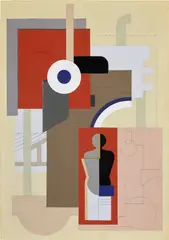 Willi Baumeister, Maschine und Mensch, 1926, tempera and pencil on paper