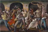 Ernie Barnes, Human Celebration, 1960, acrylic on canvas