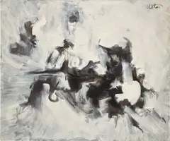 Charles Alston, Black and White #7, 1961, oil on canvas