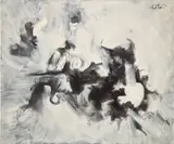 Charles Alston, Black and White #7, 1961, oil on canvas