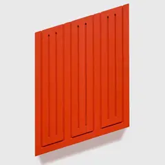 Untitled by Donald Judd, 1968, light cadmium red oil on wood, sold May 2024