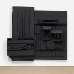 Louise Nevelson, Untitled, 1976–1978, painted wood, in two parts