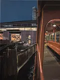 Richard Estes, Staten Island Ferry Docking, 2011, oil on board