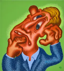 Peter Saul, He Forgot Something, 2019, acrylic on canvas