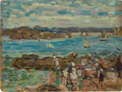 Study St. Malo by Maurice Brazil Prendergast, 1907, oil on panel, offered May 2024