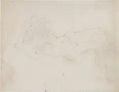 Reclining Woman by Willem de Kooning, 1951, pencil on paper, offered May 2024